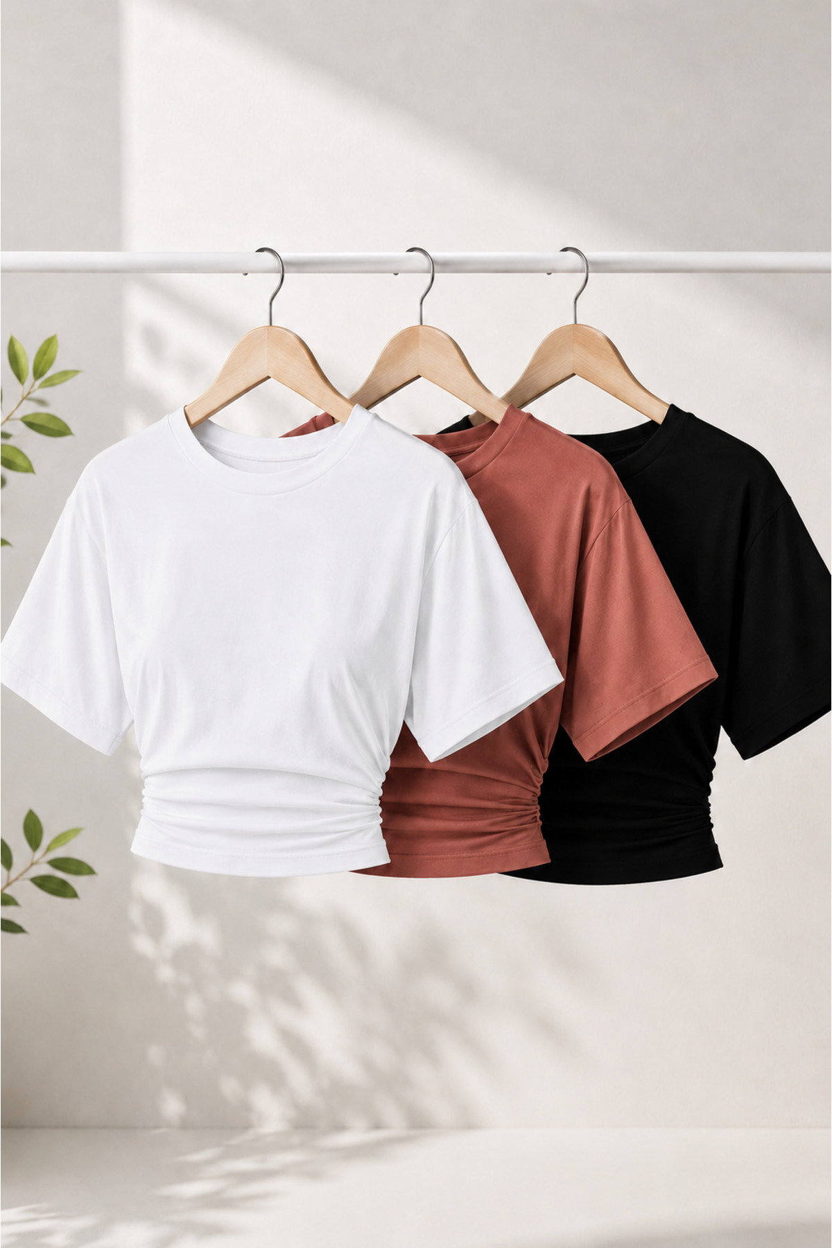 Kadın Trend Yazlık Şık 3 Lü Crop Bluz
