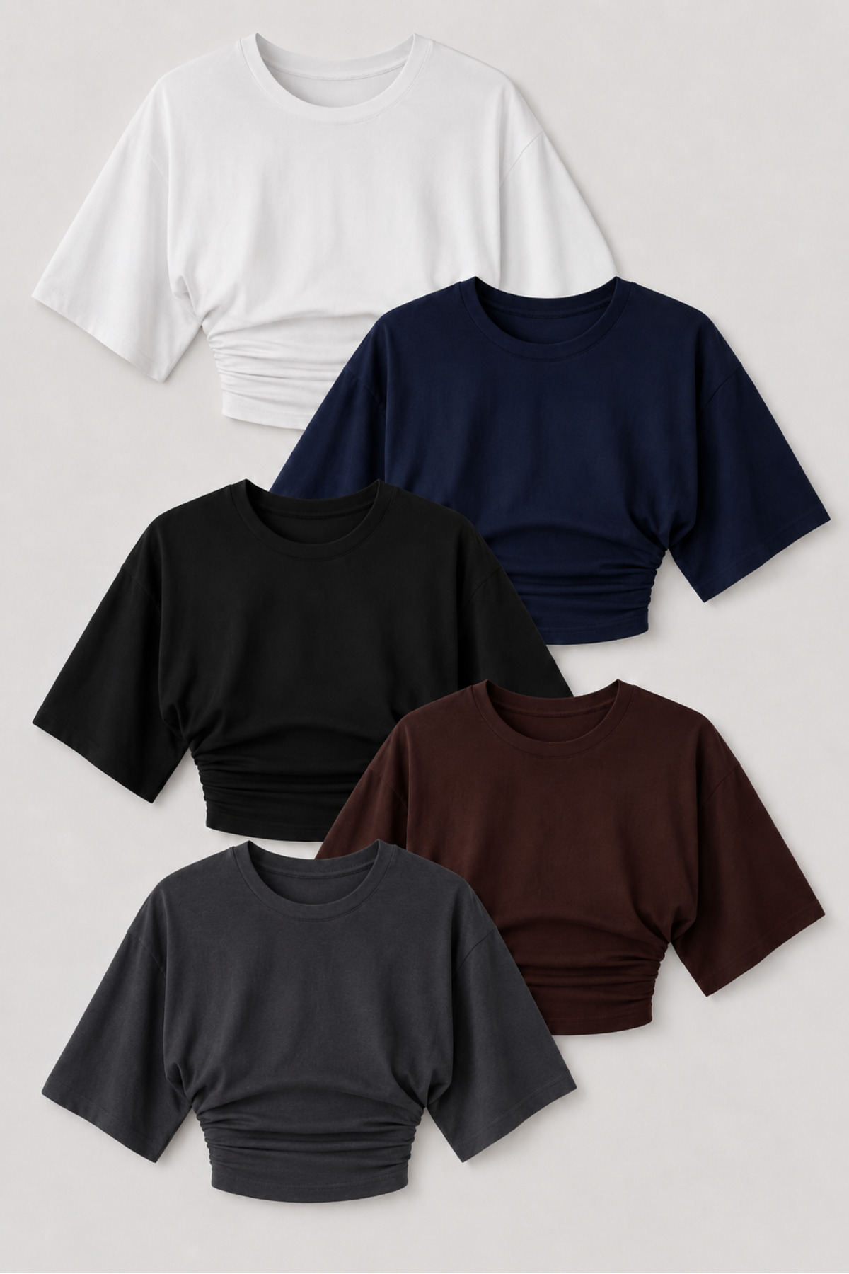 Kadın Trend Yazlık Şık 5 Li Crop Bluz